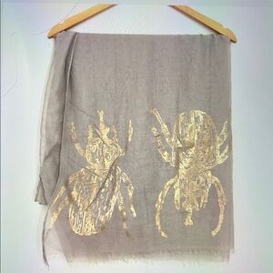 India Hicks Siren Beetle Print Scarf NWOT